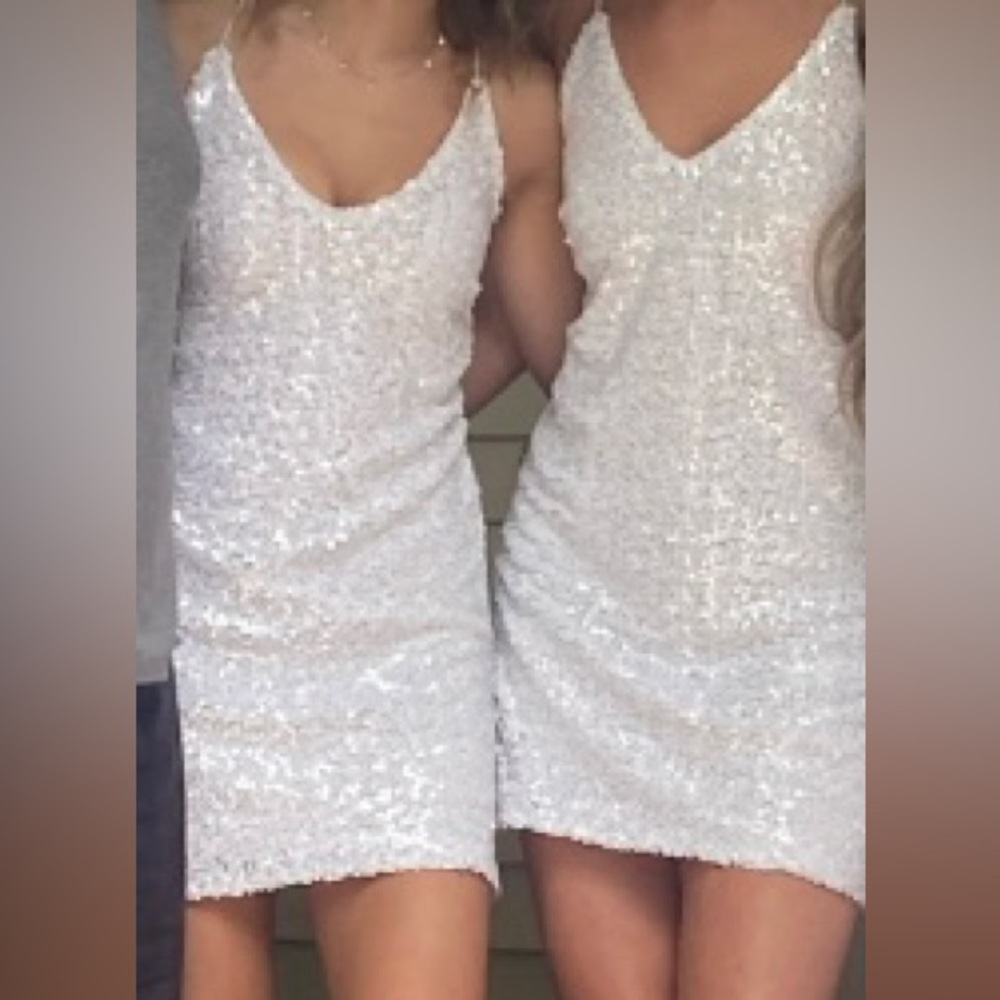 Dressy Mini dress white sequins